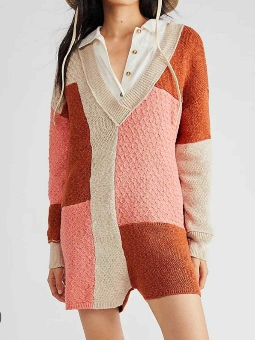 $148 Free People Flyin' By Sweater Knit Romper